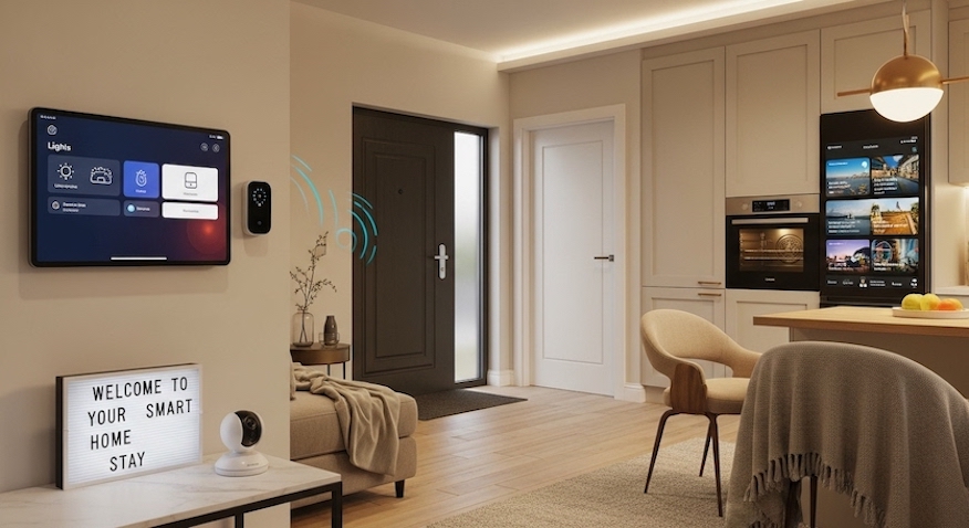 Smart rental property with happy guests